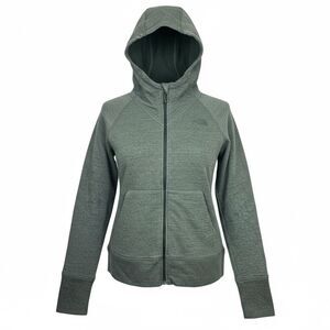 North Face Olive Green Heather Full Zip Hooded Sweatshirt Hoodie Womens Medium